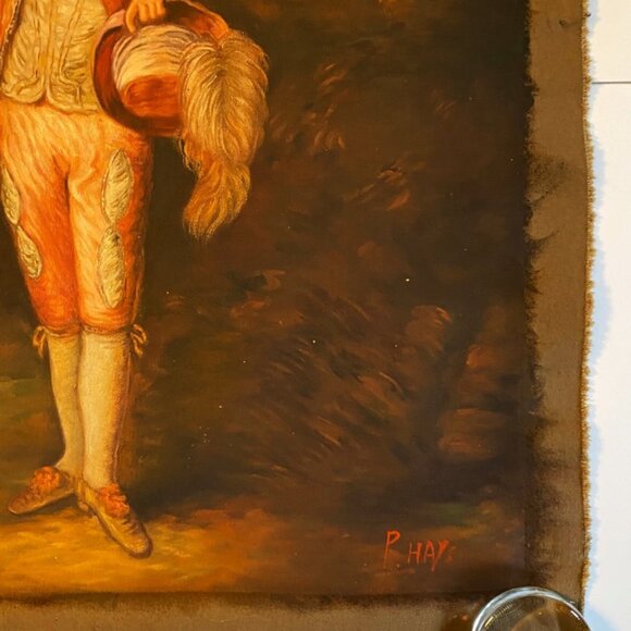 The Pink Boy, Genuine Vintage Oil Painting on Canvas, (Not a Print) - Picture 3 of 3